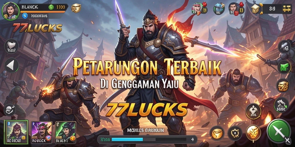 Tampilan gameplay <strong>77LUCKS</strong> yang mendebarkan saat pertarungan berlangsung.