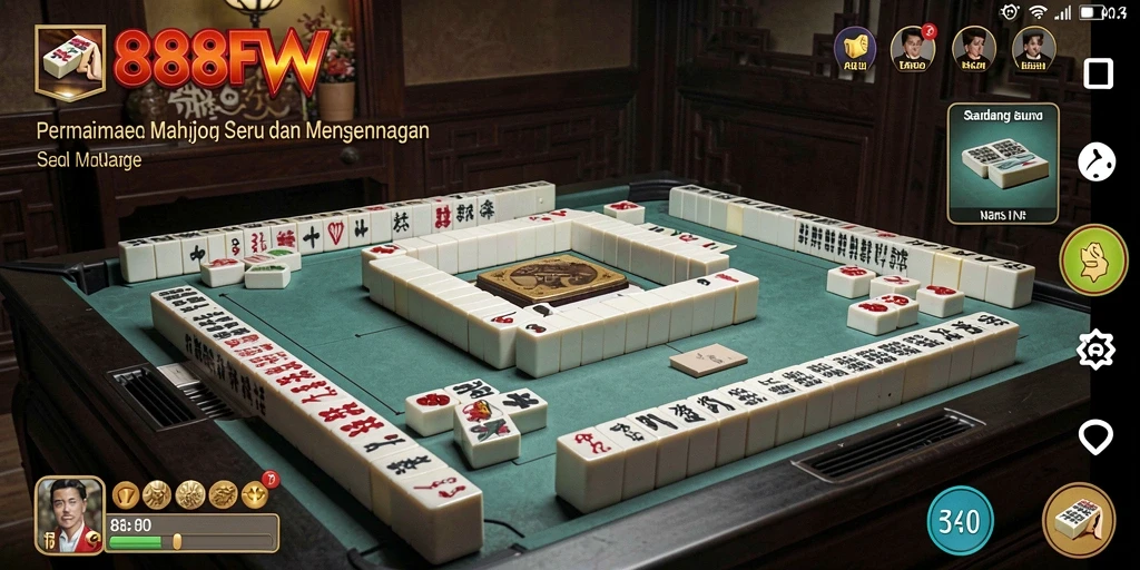 Screenshot utama 888FW menampilkan gameplay Mahjong yang seru.