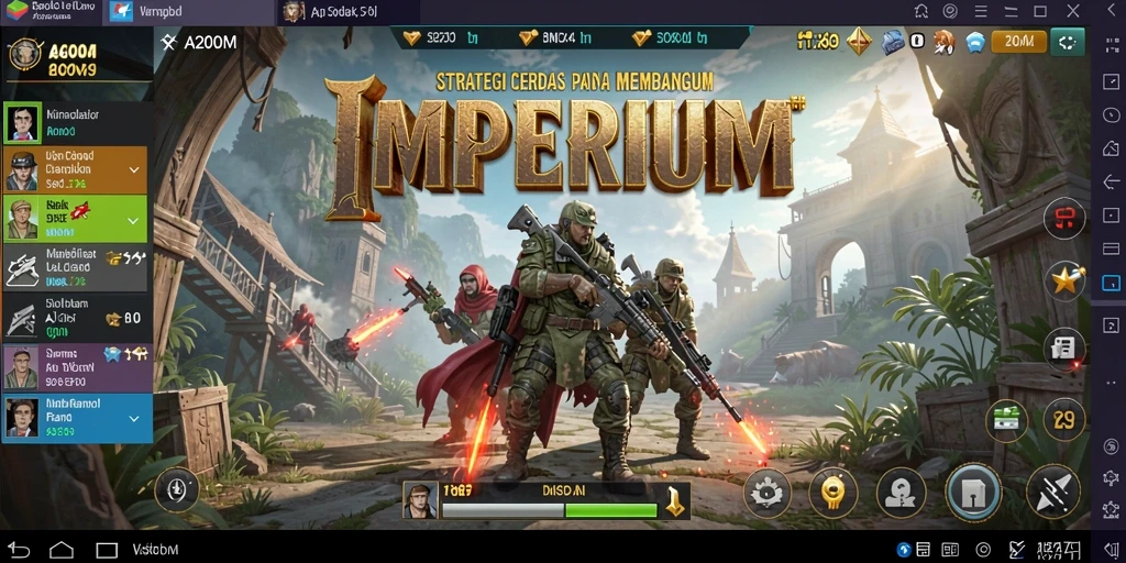 Tampilan gameplay A200M dengan strategi membangun kerajaan.