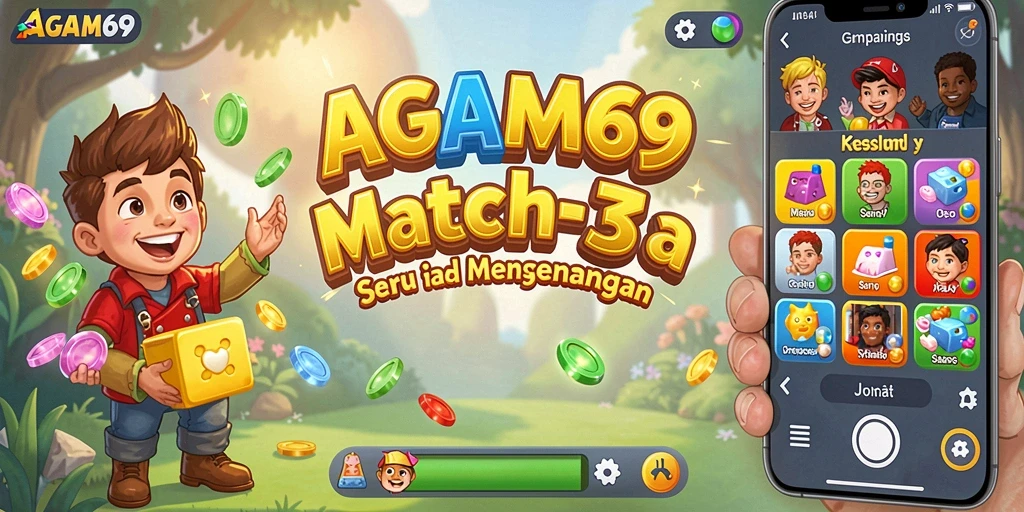 Screenshot gameplay AGAM69 yang menampilkan momen seru mencocokkan item.