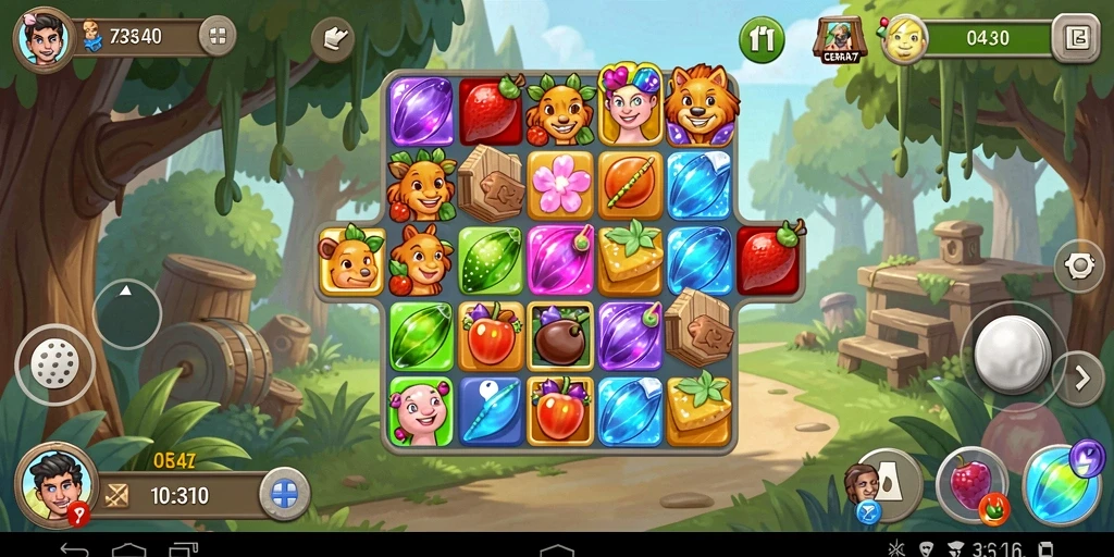 Screenshot CEMARA77 menampilkan gameplay menarik dalam kategori Match-3.