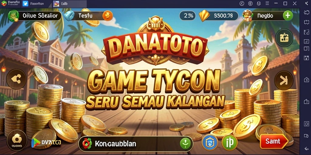 Tampilan gameplay <strong>DANATOTO</strong> yang seru saat mengelola bisnis Tycoon.