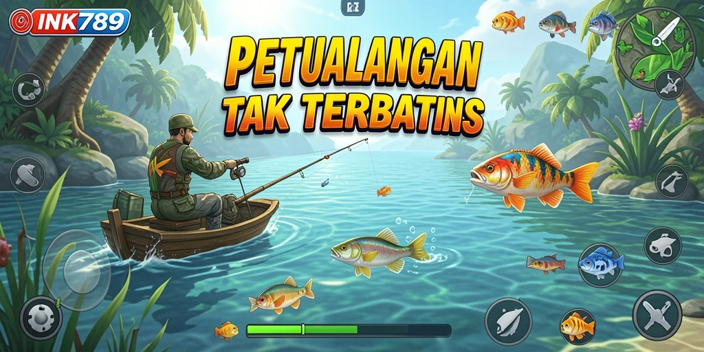 Tampilan gameplay INK789 yang menampilkan aksi memancing seru.