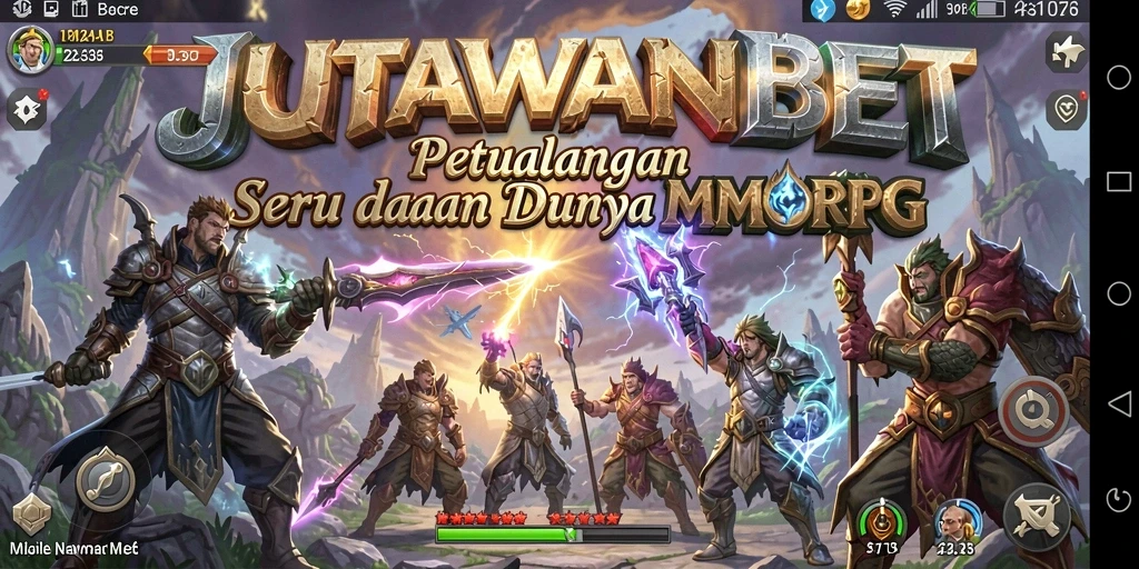 Tampilan gameplay seru JUTAWANBET dalam petualangan MMORPG.