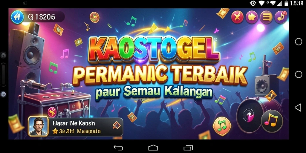 Tangkapan layar KAOSTOGEL menampilkan moment seru dalam permainan musik.