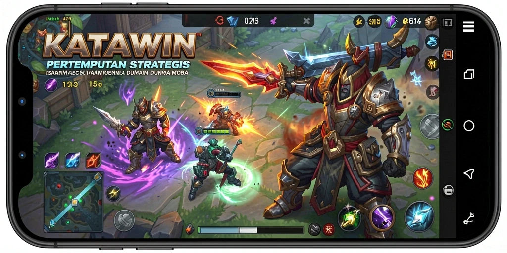 Gameplay seru dengan strategi tim di arena MOBA.