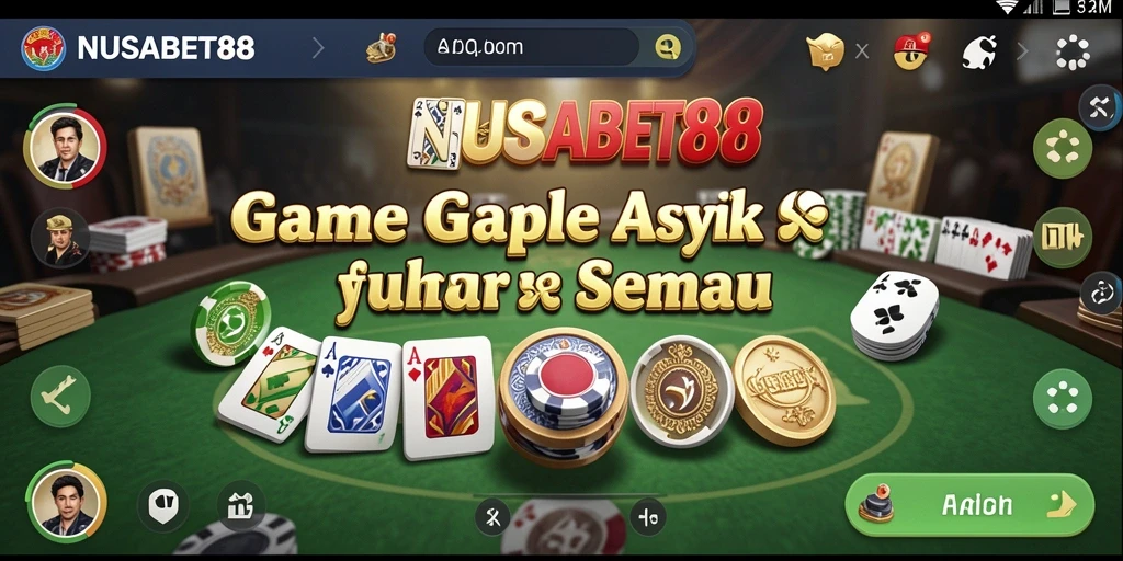 Tampilan gameplay seru NUSABET88 saat bermain Gaple.