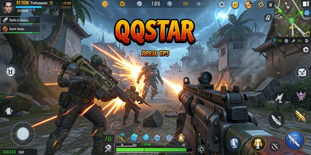 Screenshot gameplay menampilkan aksi seru dalam <strong>QQSTAR</strong>.