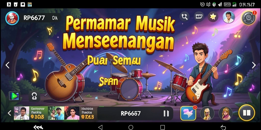 Tampilan gameplay RP6677 yang seru dan interaktif dalam permainan musik.