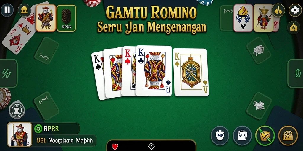Screenshot gameplay RPRR menunjukkan momen seru saat bermain Domino.