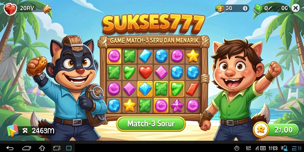 Tampilan gameplay <strong>SUKSES777</strong> yang penuh warna dan menantang.