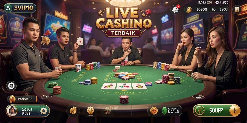Tampilan gameplay SVIP10 dengan dealer profesional dan permainan langsung.