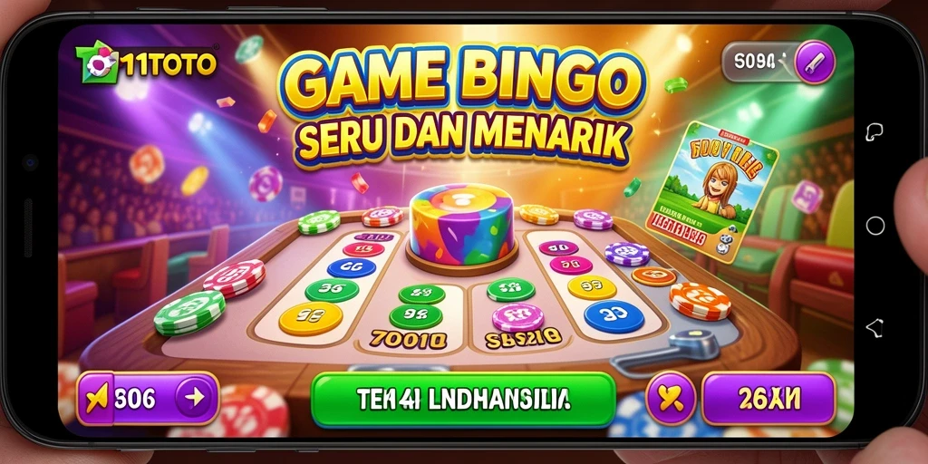 Tampilan penuh warna dan menarik dari gameplay Bingo.