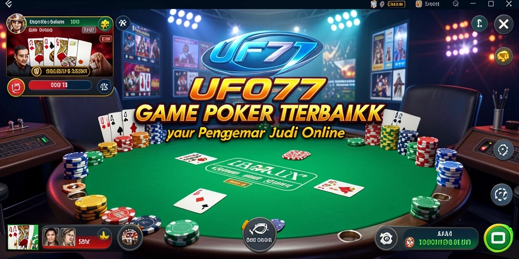 Tampilan gameplay Poker yang menegangkan dan interaktif di UFO77.
