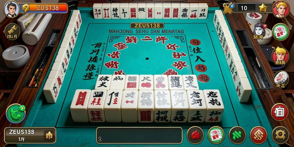 Screenshot ZEUS138 menampilkan gameplay Mahjong yang menantang.
